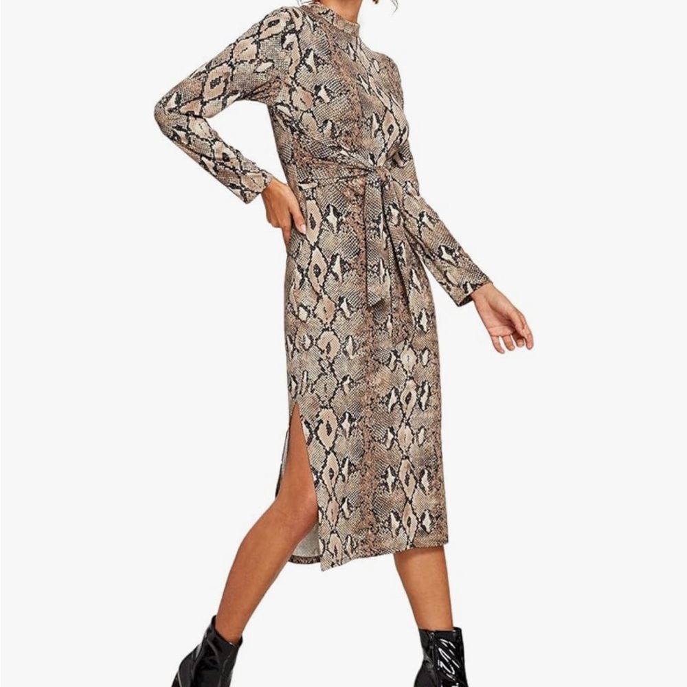 Elegant Snake Print Dress